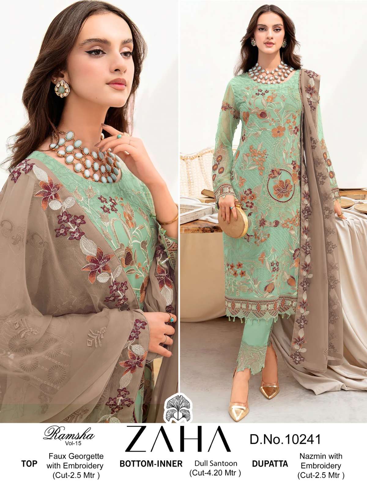 Zaha Ramsha Vol 15 Embroidered Salwar Kameez Wholesale catalog