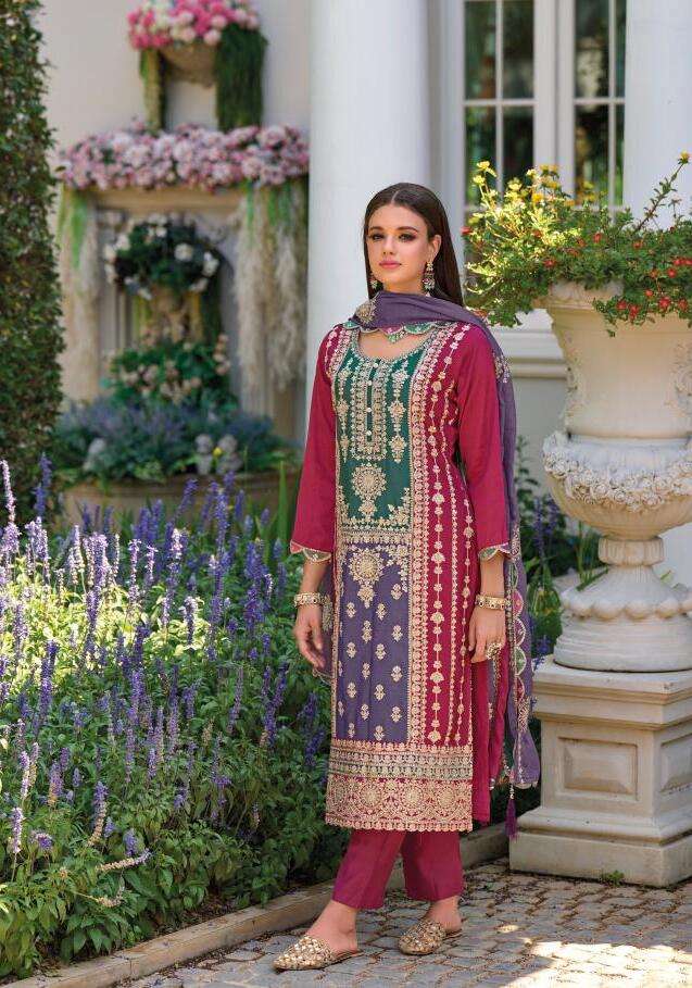 Zaveri Mahiya Embroidery Chinon Salwar Kameez Wholesale catalog