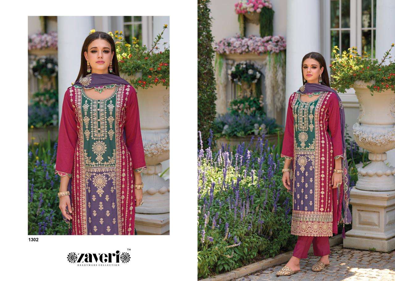 Zaveri Mahiya Embroidery Chinon Salwar Kameez Wholesale catalog