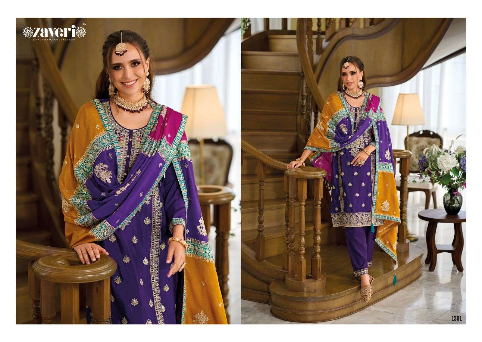 Zaveri Twisha Embroidery Chinon Salwar Suits Wholesale catalog