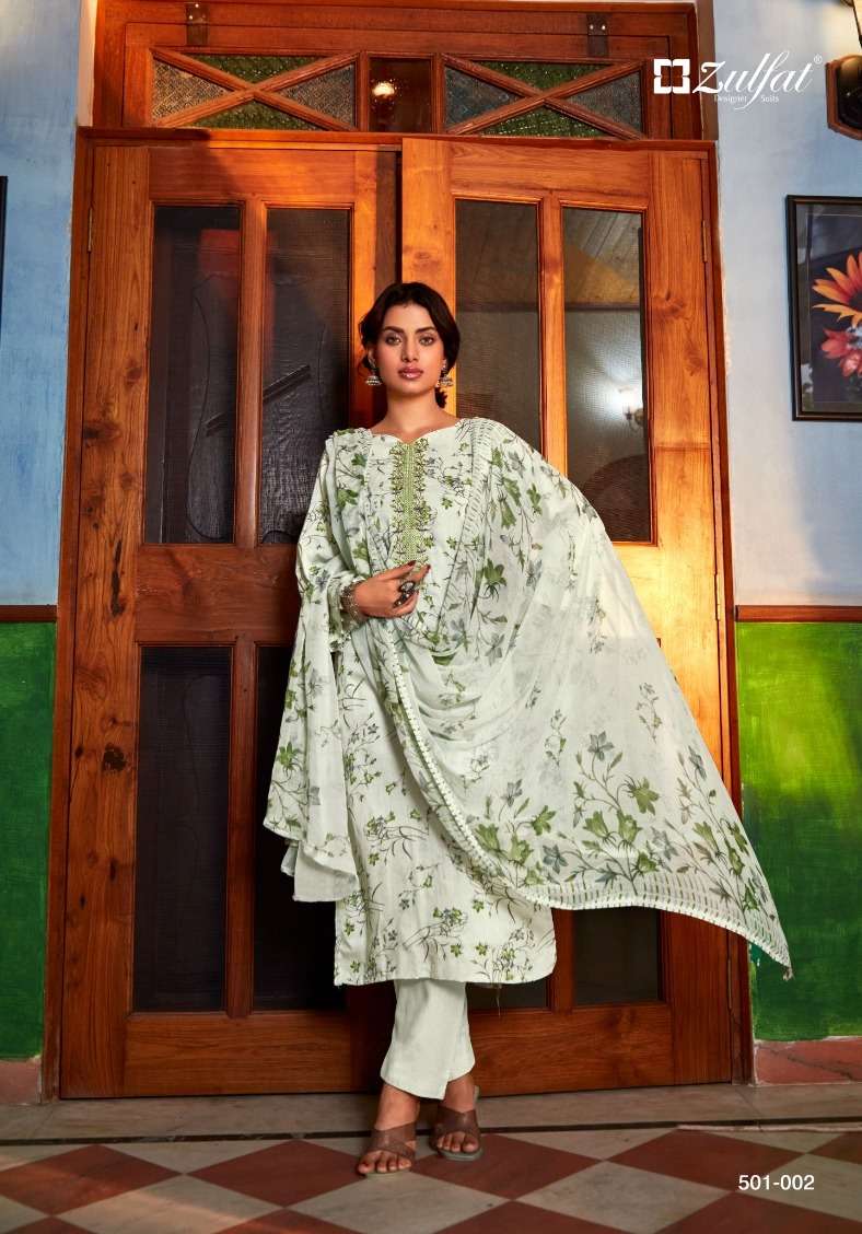 Zulfat Dilreet 2 Embroidery Work Dress Material Wholesale catalog