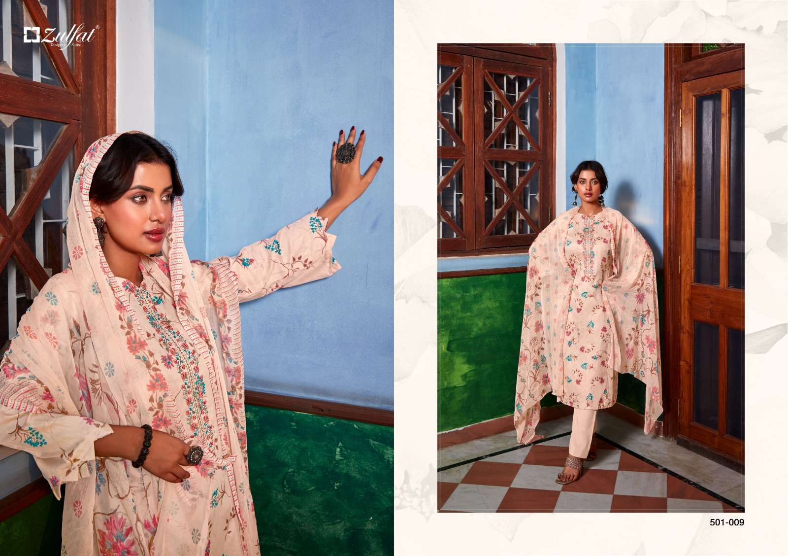 Zulfat Dilreet 2 Embroidery Work Dress Material Wholesale catalog