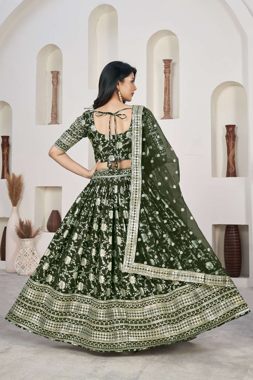 AALISHA VOL – 1 Mehndi ZARI EMBROIDERED LEHENGA CHOLI WHOLESALE CATALOG