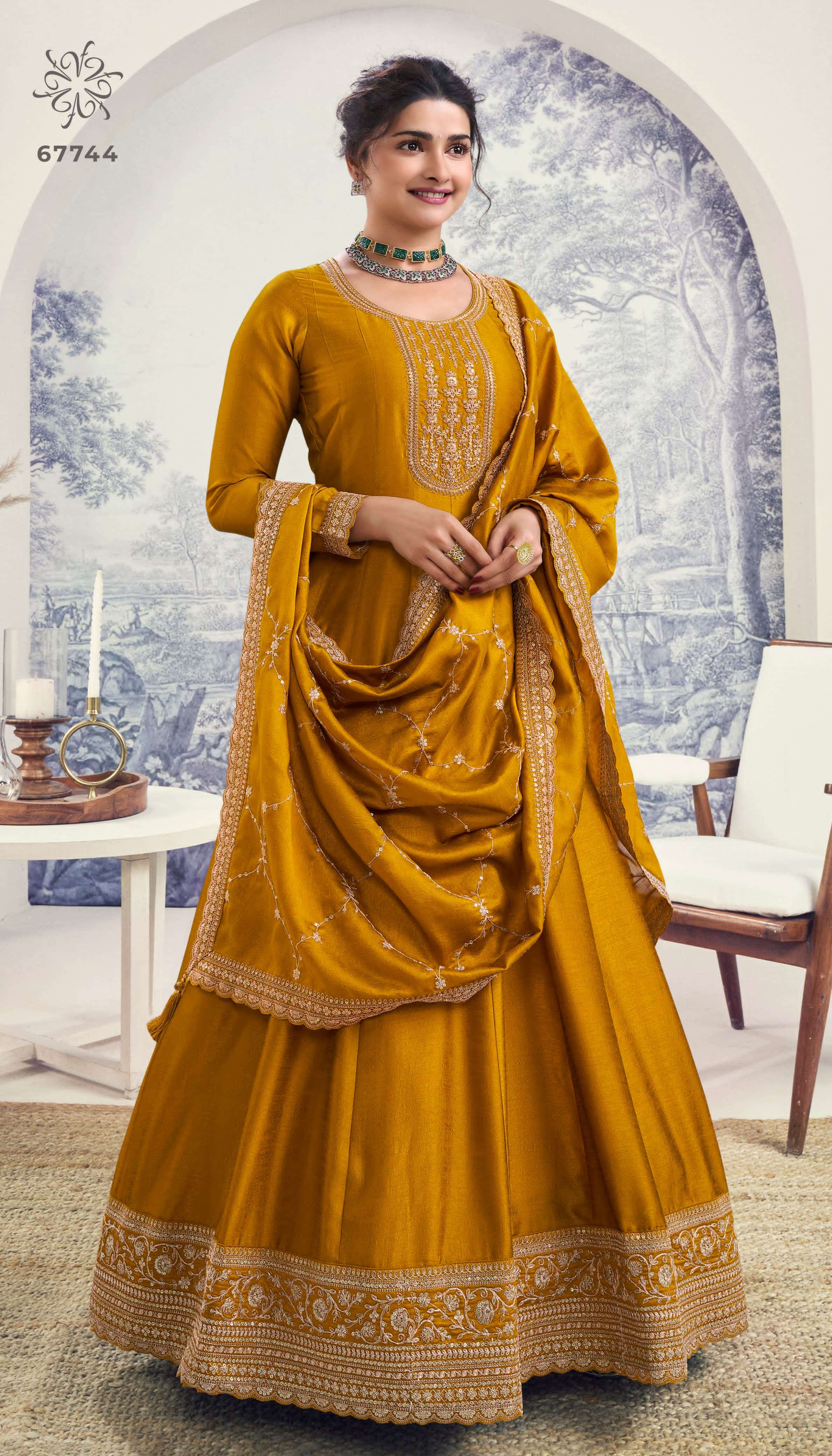 Aaliya 67741 To 67746 Embroidery Salwar Kameez Wholesale catalog