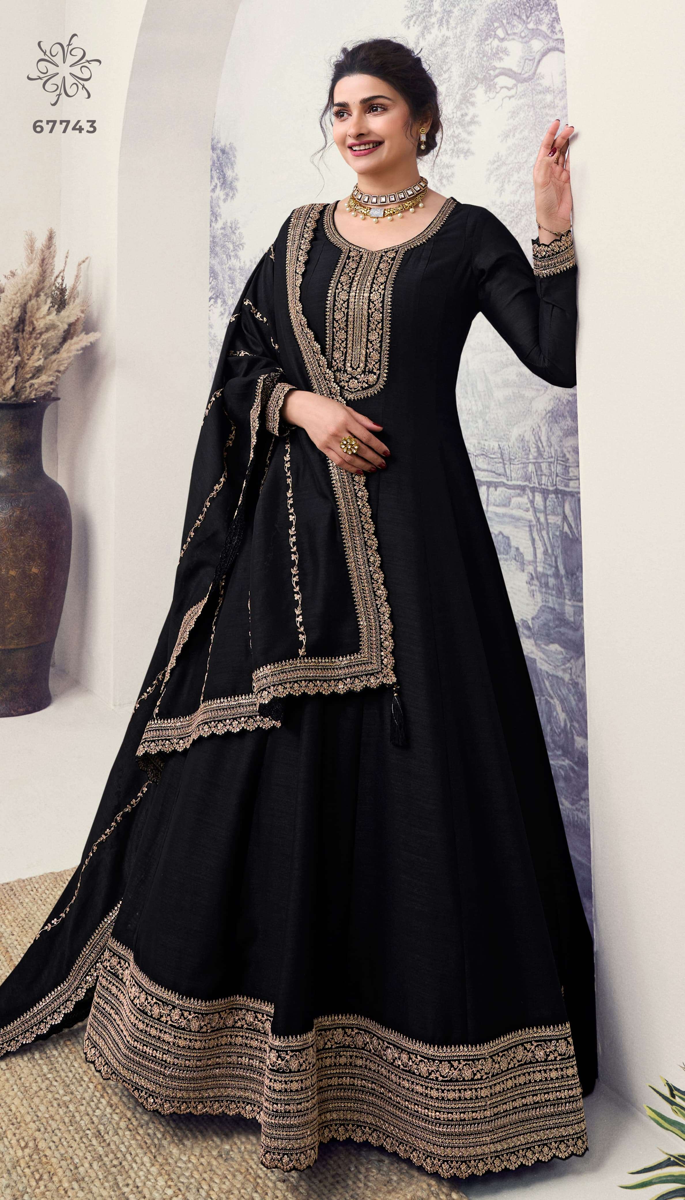 Aaliya 67741 To 67746 Embroidery Salwar Kameez Wholesale catalog
