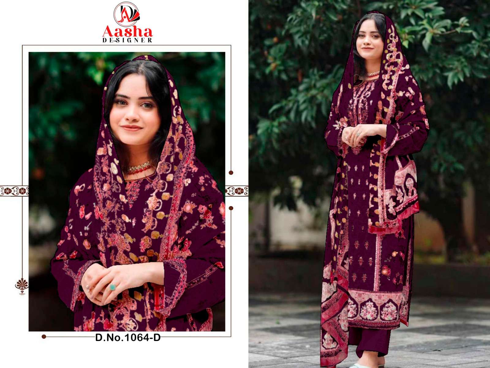 Aasha Harsha Vol 5 Chiffon Dupatta Salwar Kameez Wholesale catalog