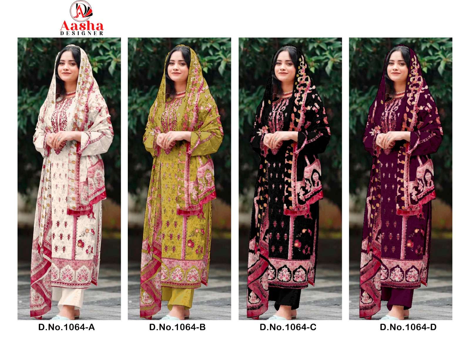 Aasha Harsha Vol 5 Chiffon Dupatta Salwar Kameez Wholesale catalog
