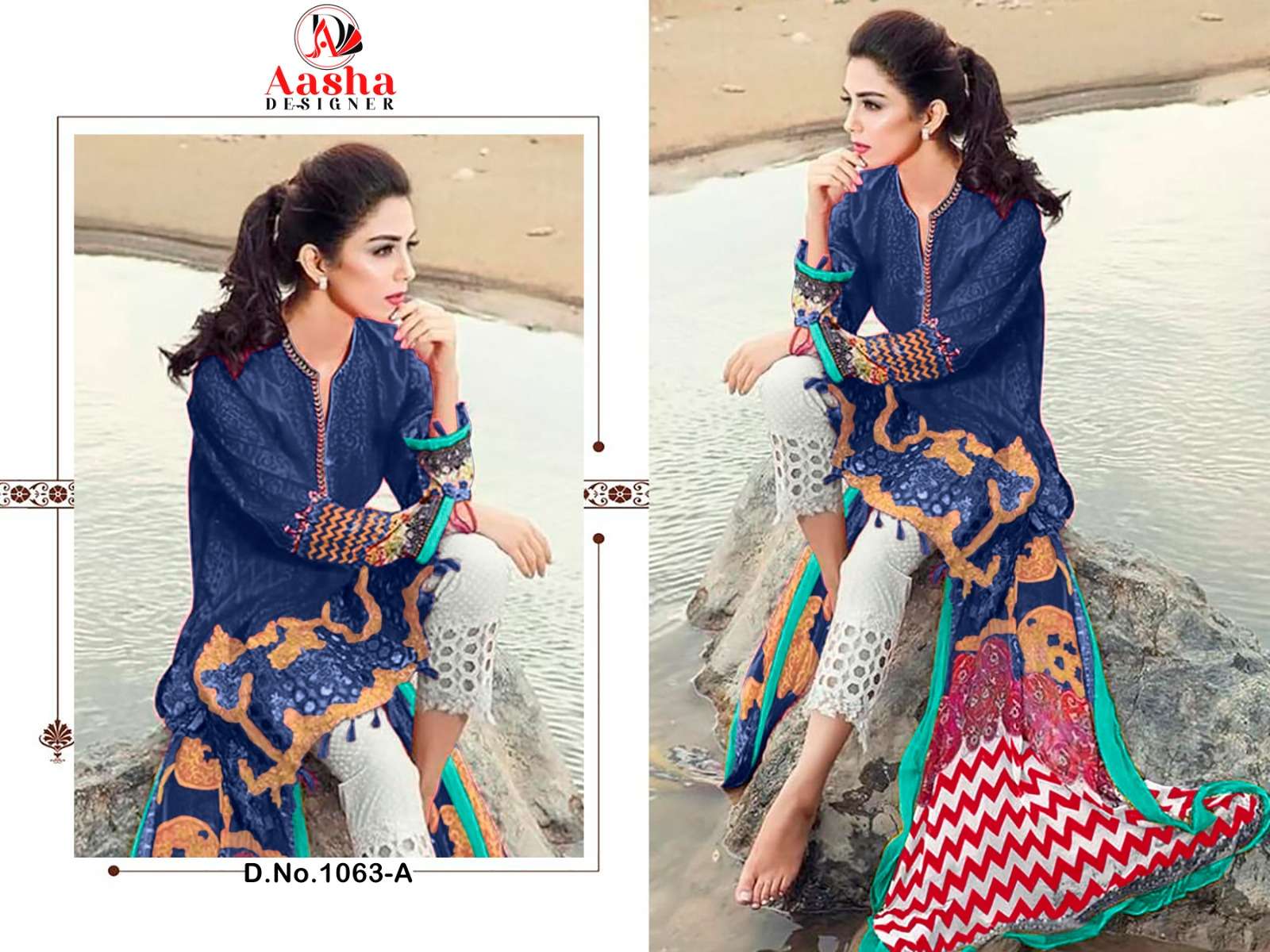 Aasha Maria B Vol 1 Chiffon Dupatta Salwar Suits Wholesale catalog