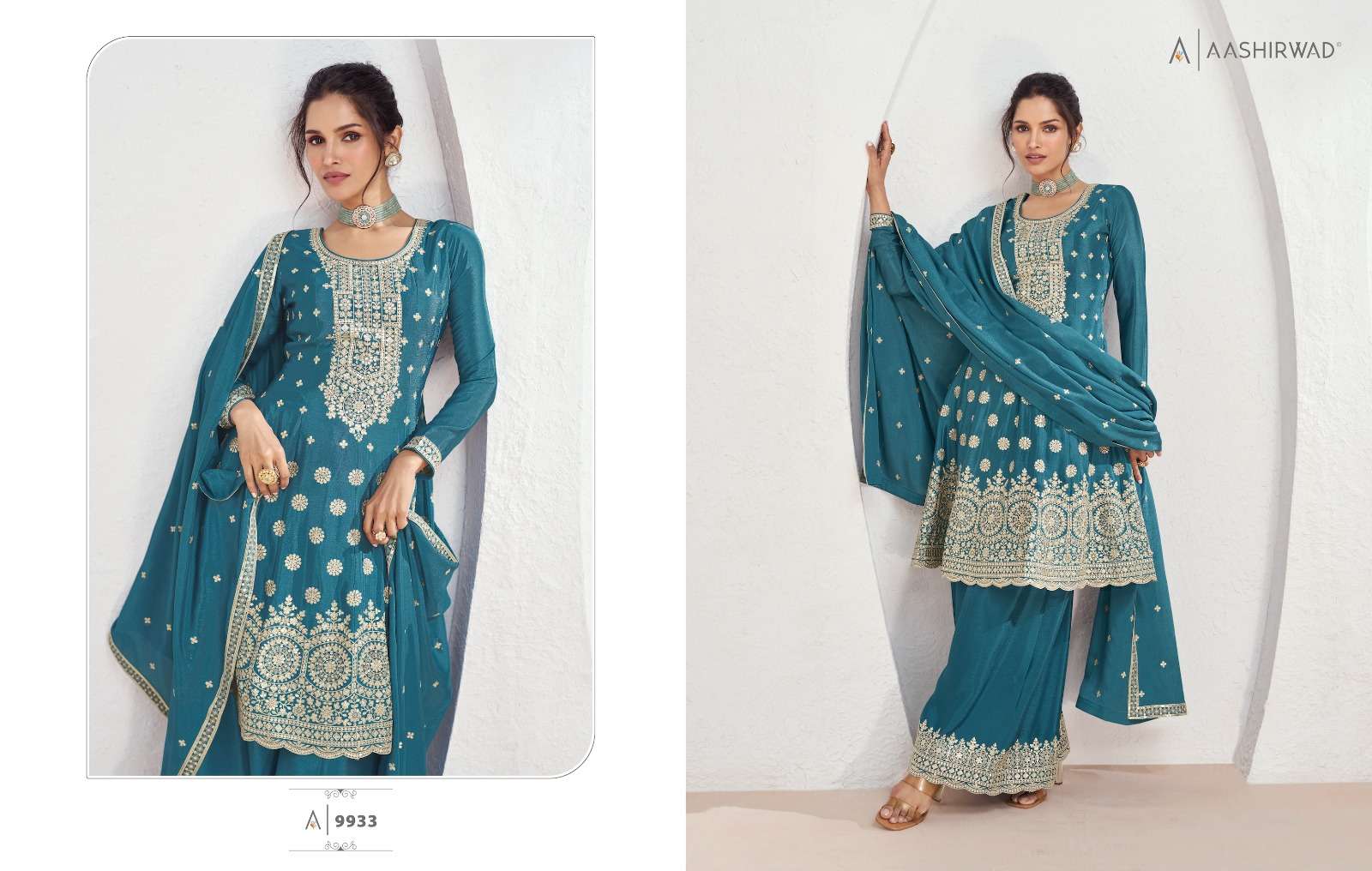 Aashirwad Gulkand Volna Chinon Silk Salwar Suit Wholesale catalog