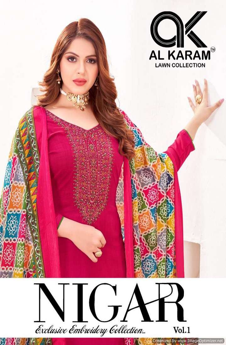 Al Karam Nigar Vol-1 – Dress Material - Wholesale Catalog