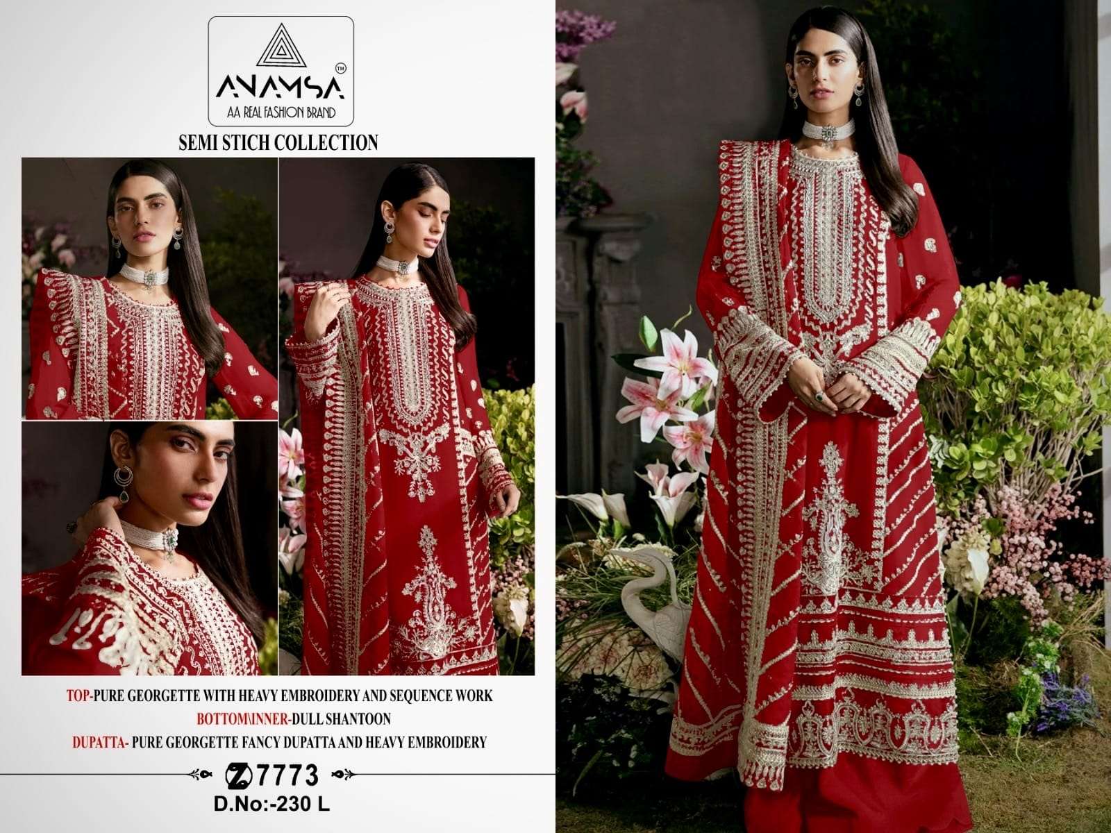 Anamsa 230 I To L Hit Colors Pakistani Suit Wholesale catalog