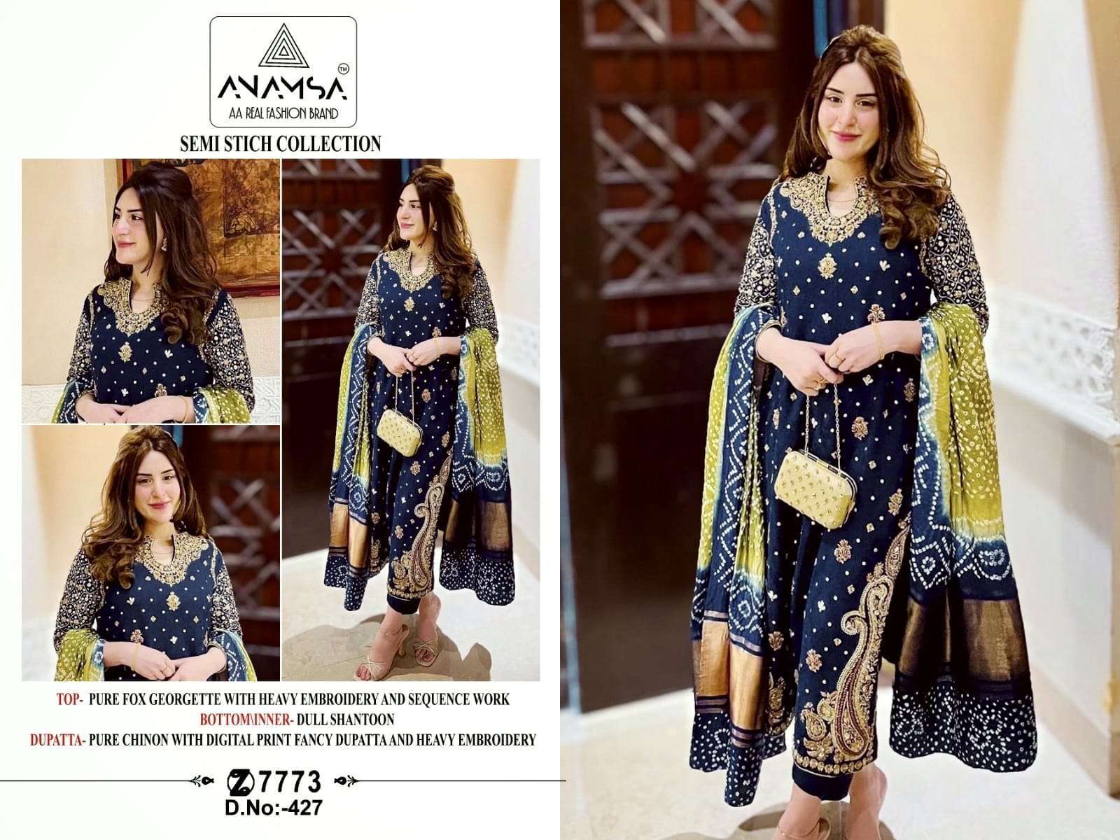 Anamsa 427 Georgette Salwar Kameez Wholesale catalog