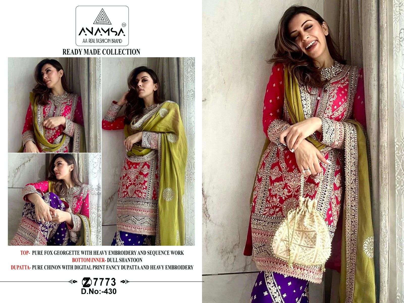 Anamsa 430 Designer Pakistani Suits Wholesale catalog