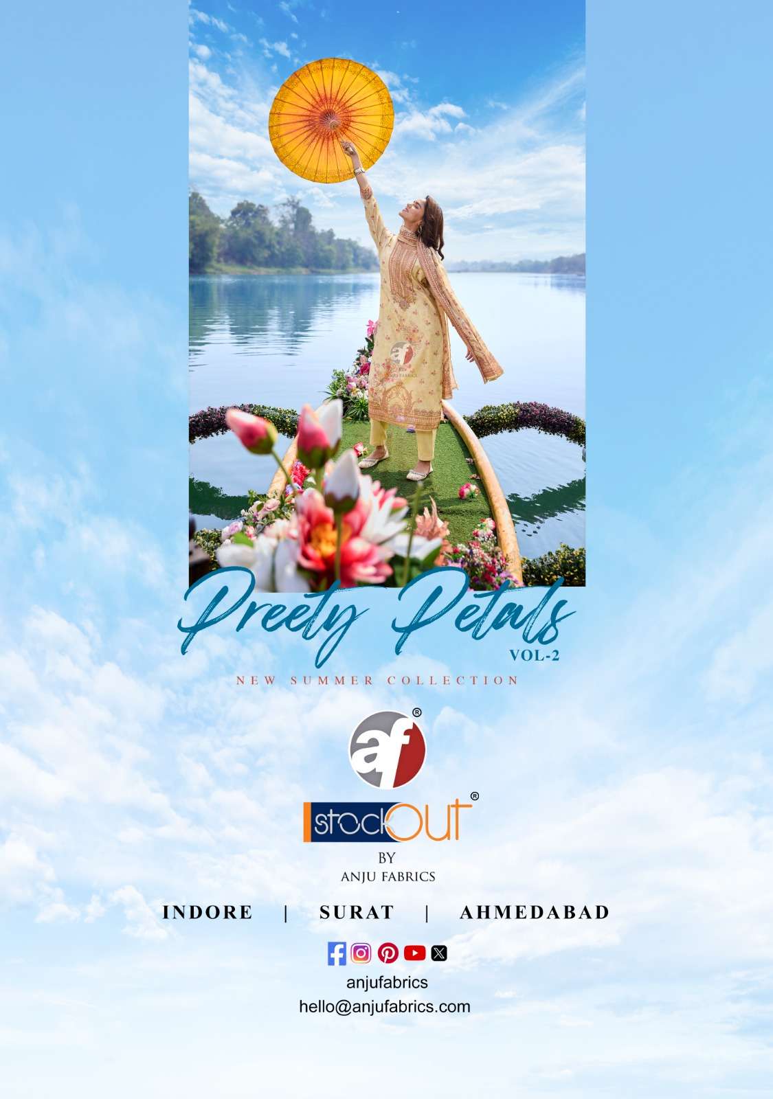 Anju Fabrics Preety Petals vol - 2 Kurti Wholesale catalog