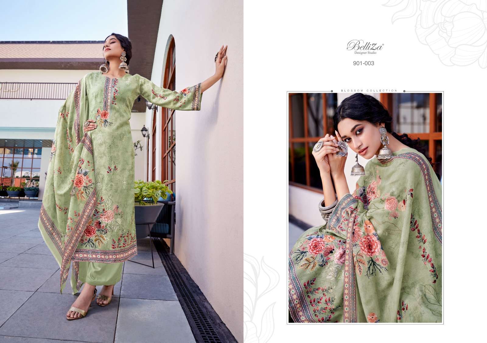 Belliza Naazia Cotton Digital Printed Dress Material Wholesale catalog