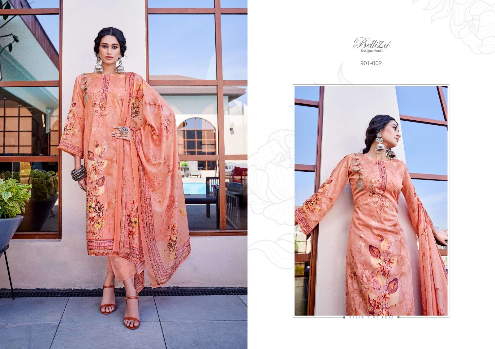 Belliza Naazia Cotton Digital Printed Dress Material Wholesale catalog