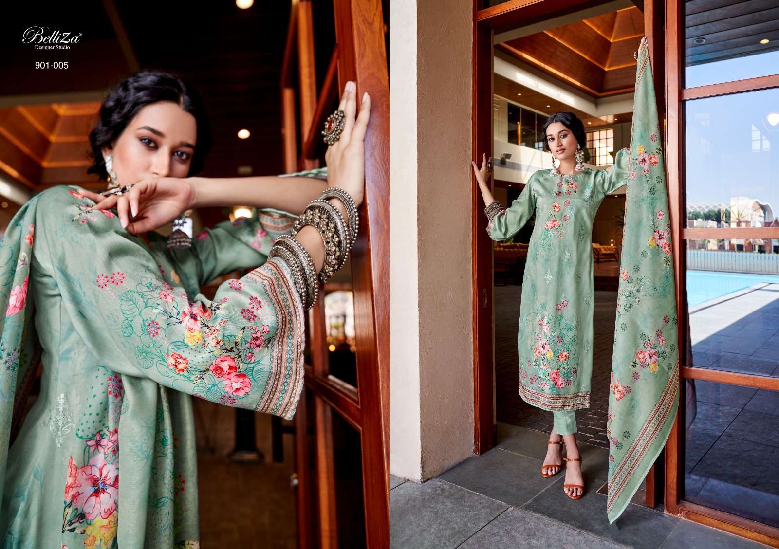 Belliza Naazia Cotton Digital Printed Dress Material Wholesale catalog