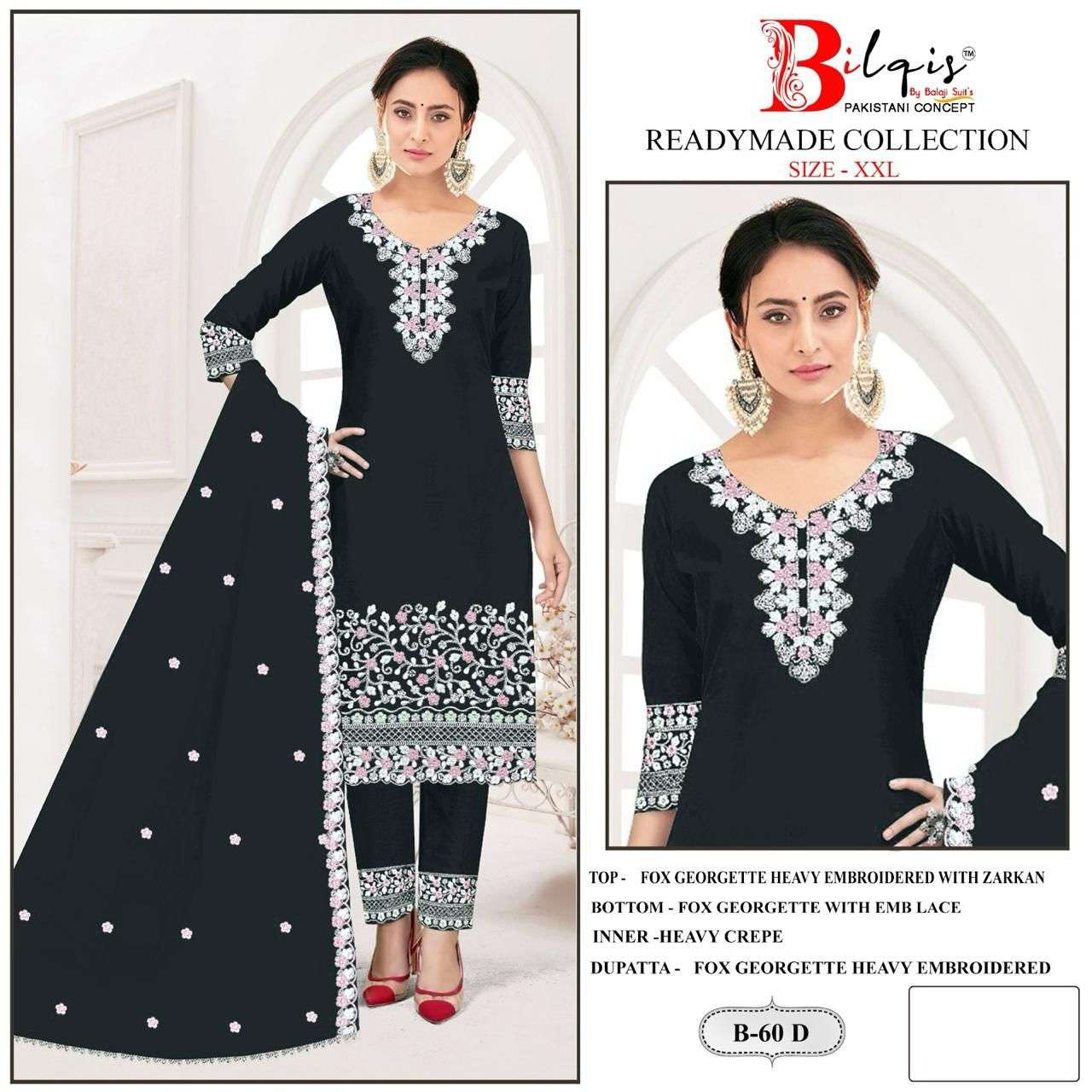 Bilqis B 60 A To D Georgette Salwar Kameez Wholesale catalog