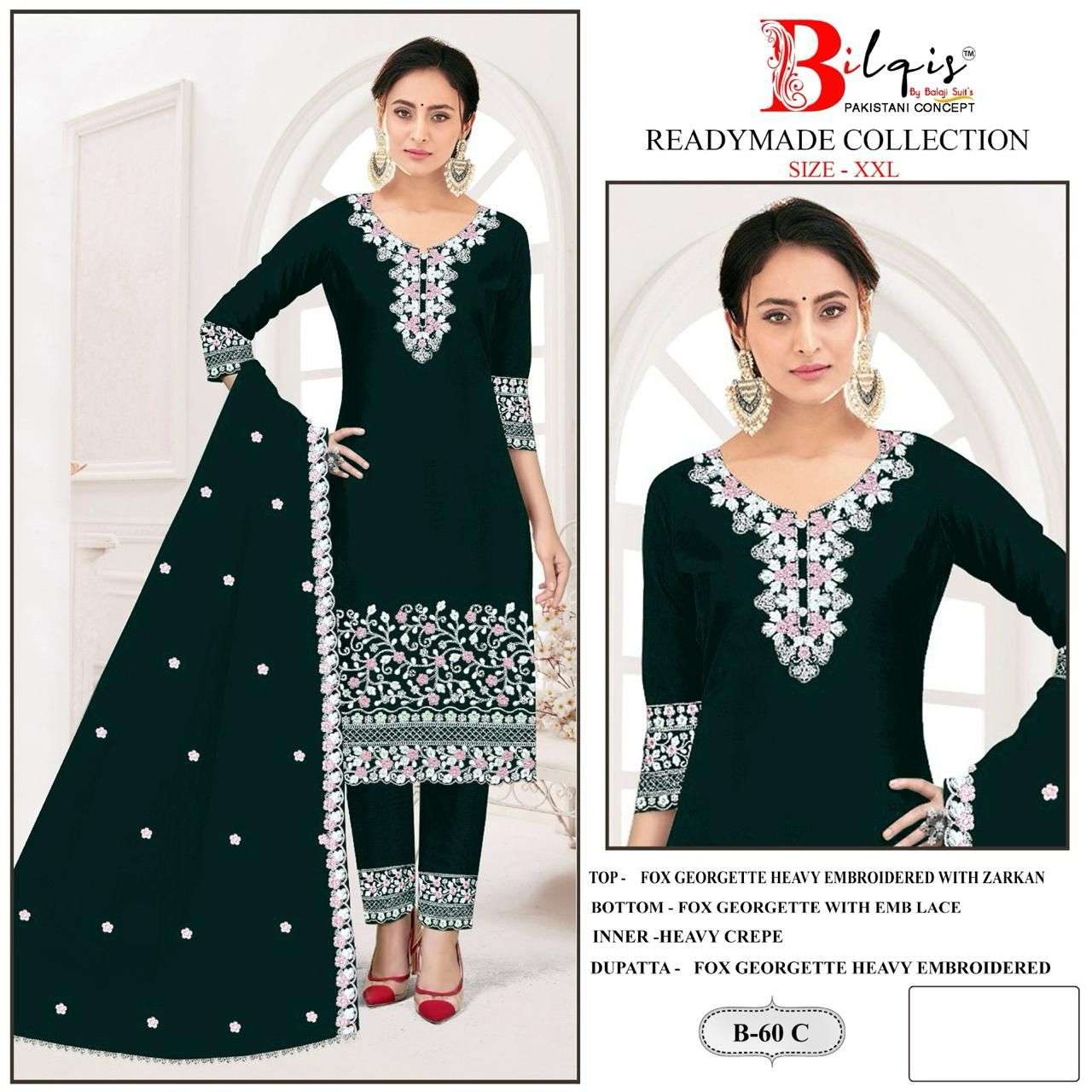 Bilqis B 60 A To D Georgette Salwar Kameez Wholesale catalog