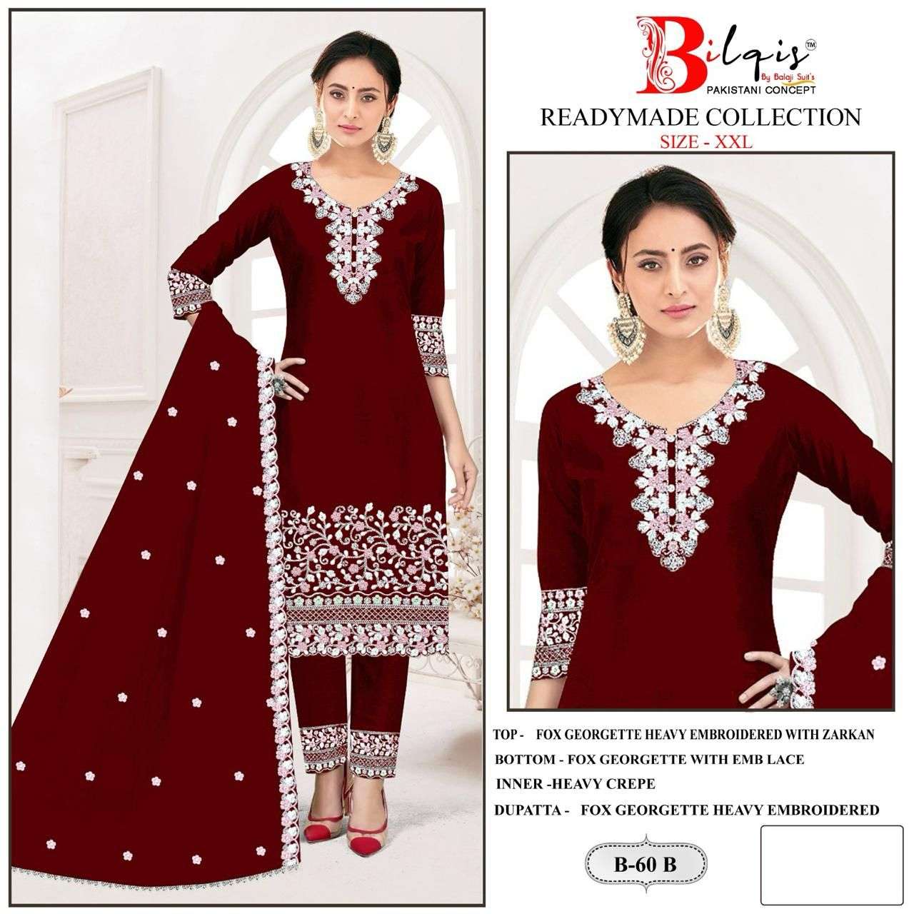 Bilqis B 60 A To D Georgette Salwar Kameez Wholesale catalog
