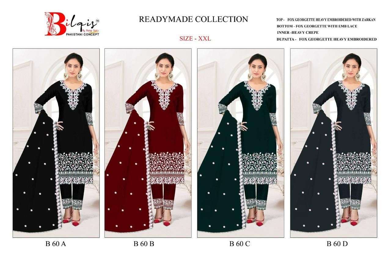 Bilqis B 60 A To D Georgette Salwar Kameez Wholesale catalog