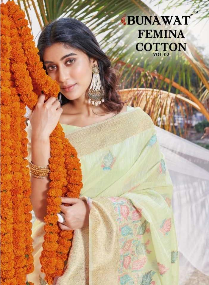 BUNAWAT FEMINA COTTON VOL-02 Saree Wholesale catalog