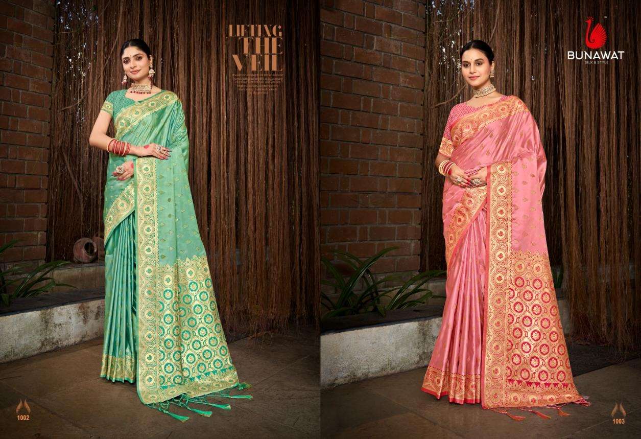 BUNAWAT Vrinda Stain Silk Saree Wholesale catalog