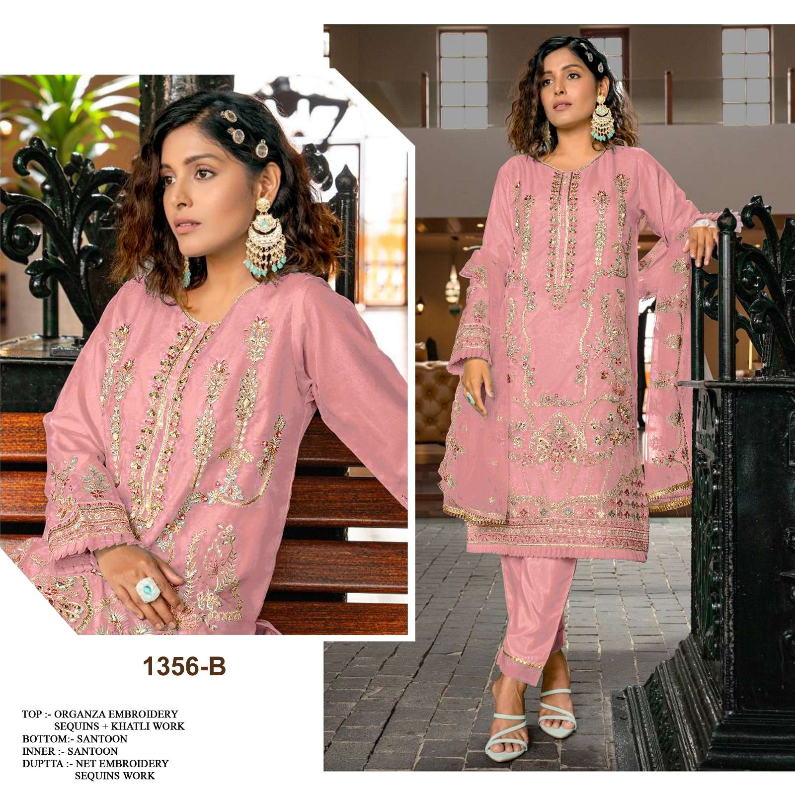 Ct 1356 A to D Heavy Organza Salwar Kameez Wholesale catalog