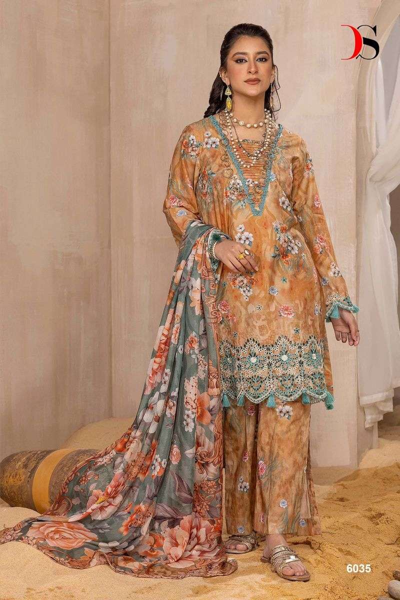 Deepsy Adans Print Kari Lawn 2024 Cotton Dupatta Pakistani Suit Wholesale catalog