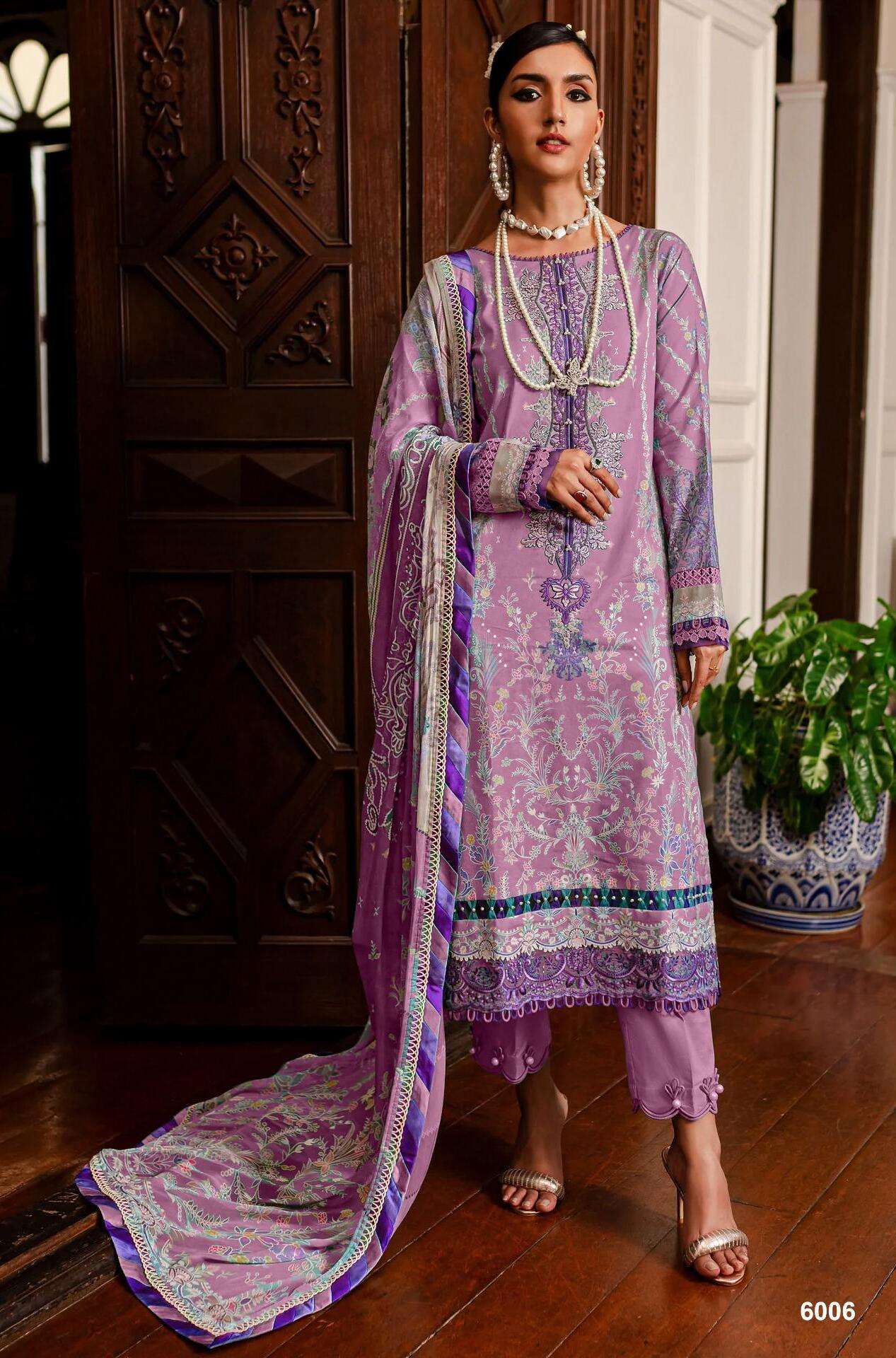 Deepsy Firdous Queens Court 6 Chiffon Dupatta Pakistani Suits Wholesale catalog