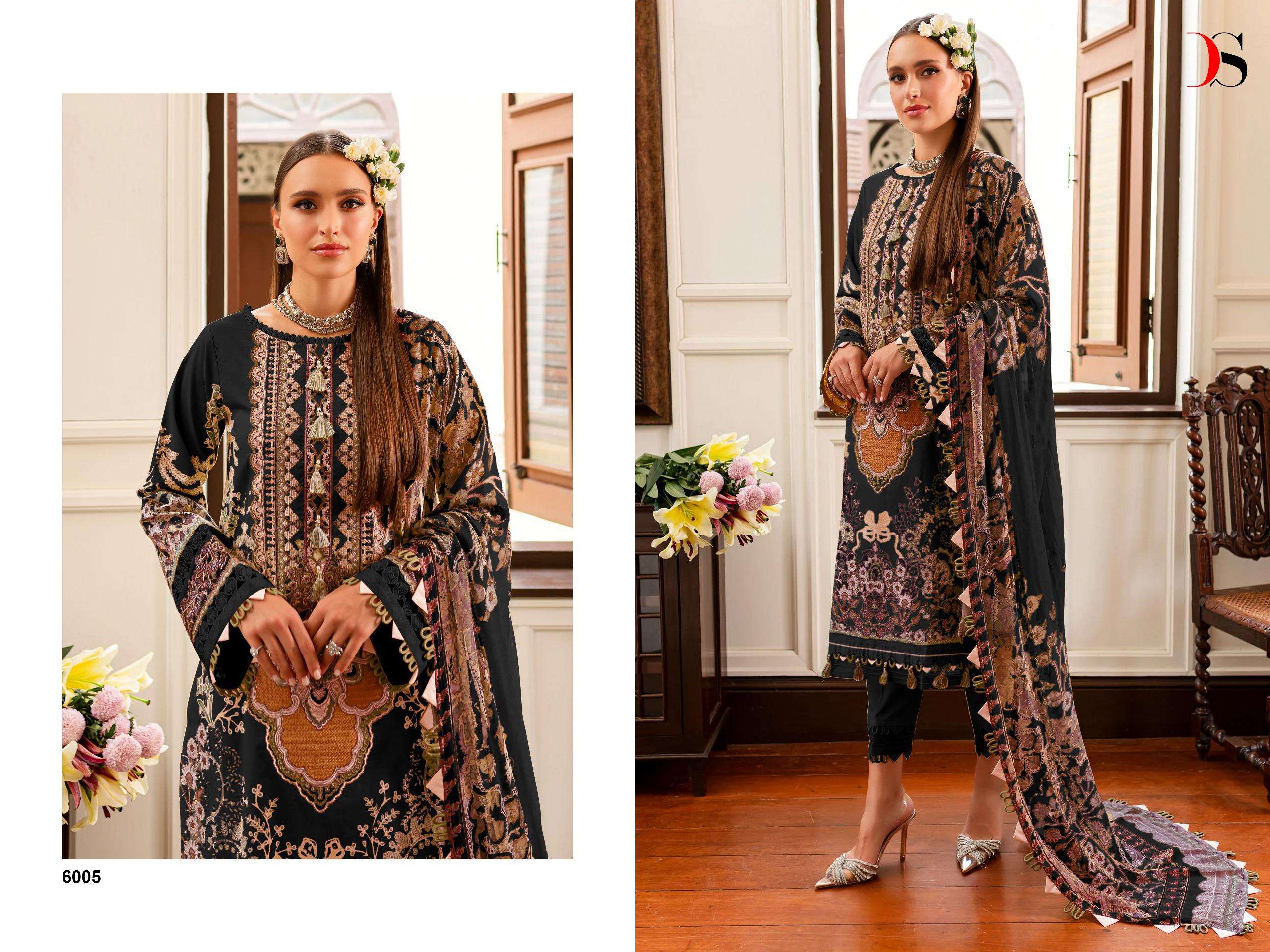 Deepsy Firdous Queens Court 6 Chiffon Dupatta Pakistani Suits Wholesale catalog