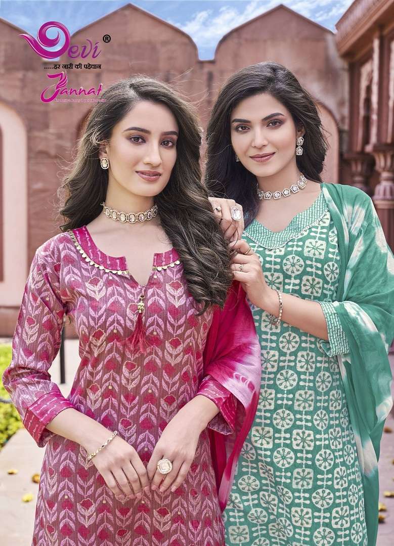 Devi Jannat Vol-6 - Kurti Pant With Dupatta - Wholesale Catalog