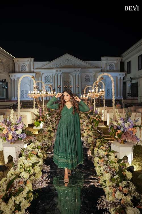 Devi Vol 1 Festive Wear Georgette Gown With Dupatta Wholesale catalog