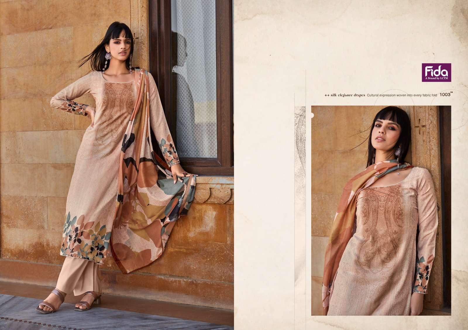 Fida Shylah Digital Blended Voile Cotton Dress Material Wholesale catalog