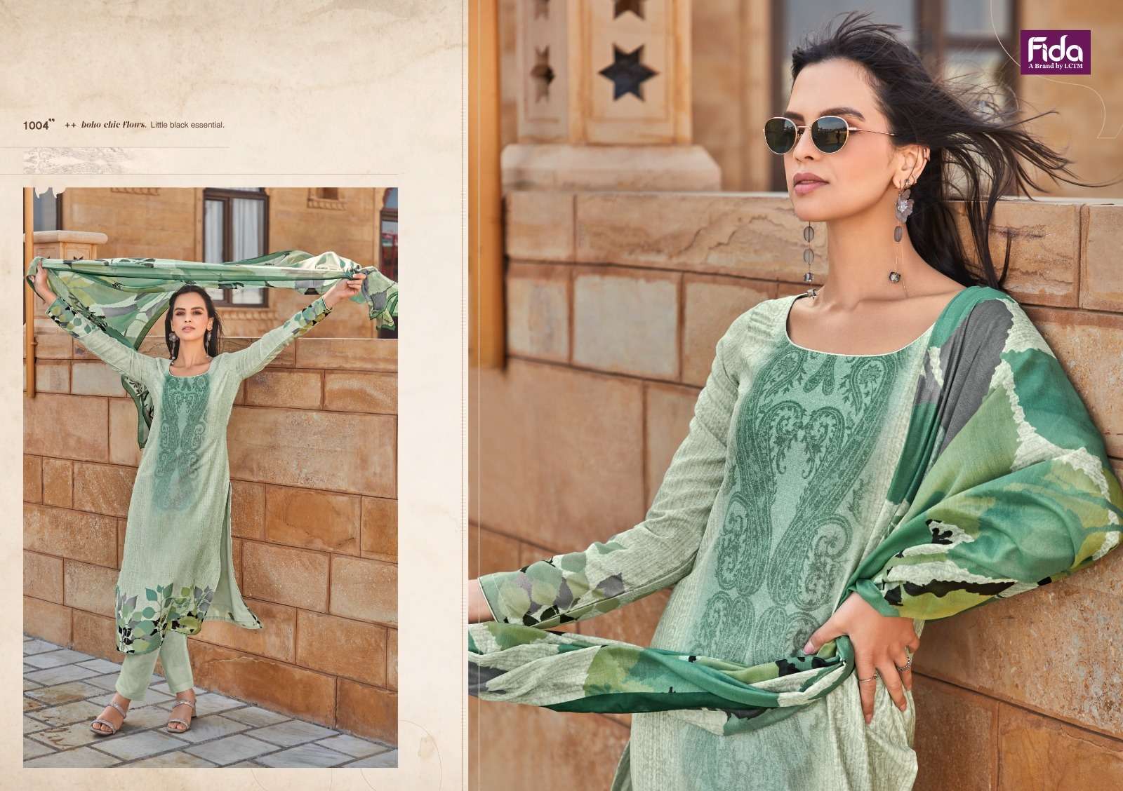Fida Shylah Digital Blended Voile Cotton Dress Material Wholesale catalog