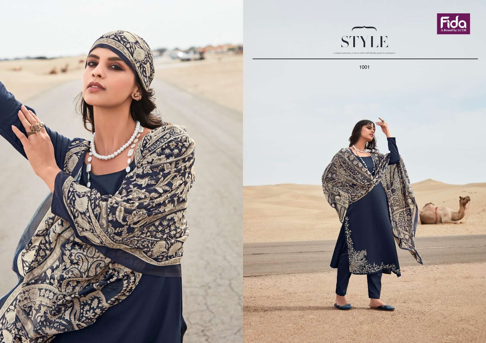 Fida Taksh Cotton Embroidered Dress Material Wholesale catalog