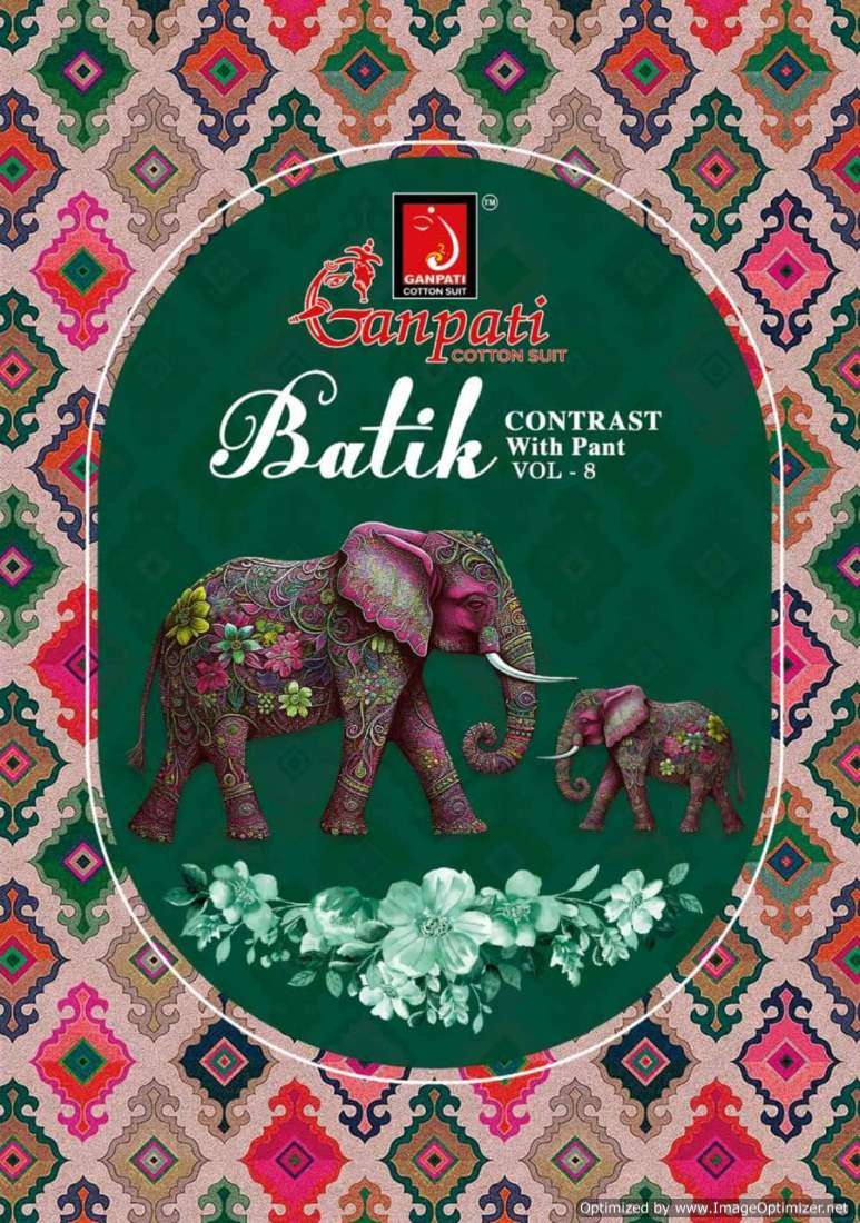 Ganpati Batik Vol-8 – Kurti Pant With Dupatta Wholesale Catalog