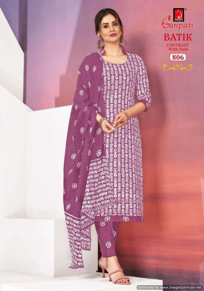 Ganpati Batik Vol-8 – Kurti Pant With Dupatta Wholesale Catalog
