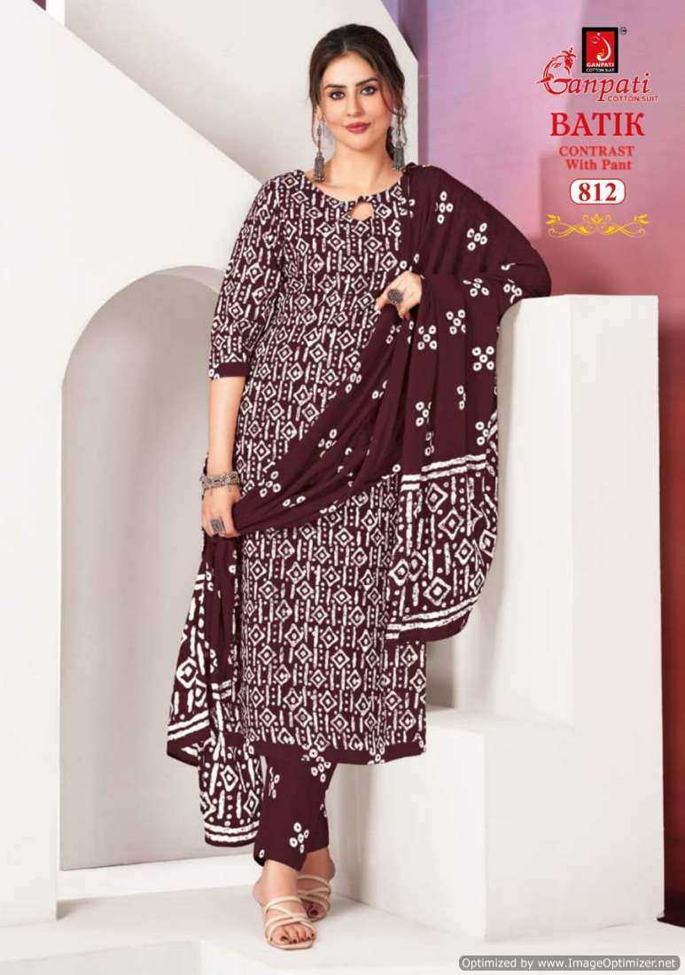 Ganpati Batik Vol-8 – Kurti Pant With Dupatta Wholesale Catalog