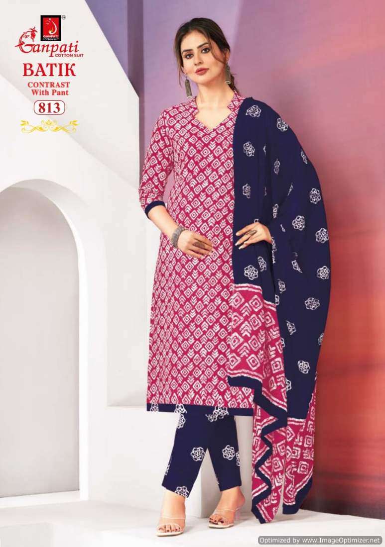 Ganpati Batik Vol-8 – Kurti Pant With Dupatta Wholesale Catalog