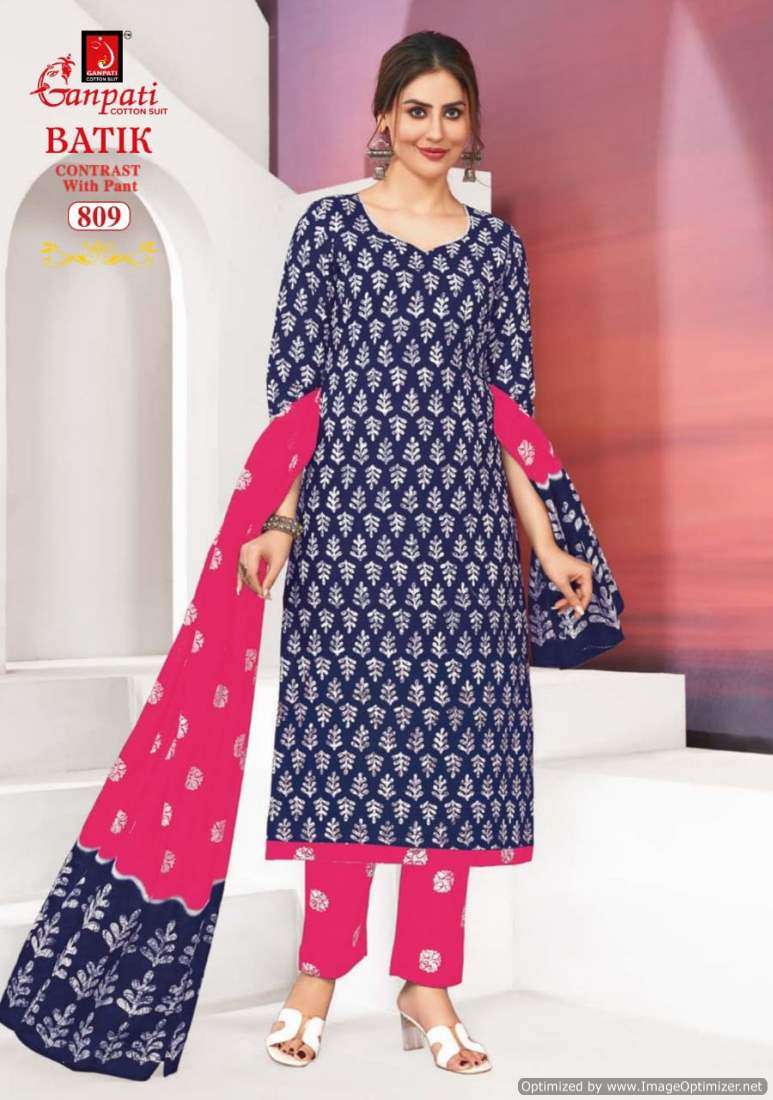 Ganpati Batik Vol-8 – Kurti Pant With Dupatta Wholesale Catalog