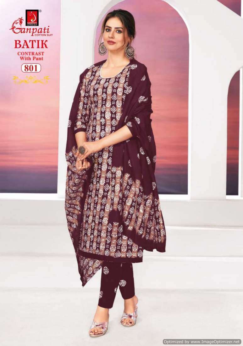 Ganpati Batik Vol-8 – Kurti Pant With Dupatta Wholesale Catalog