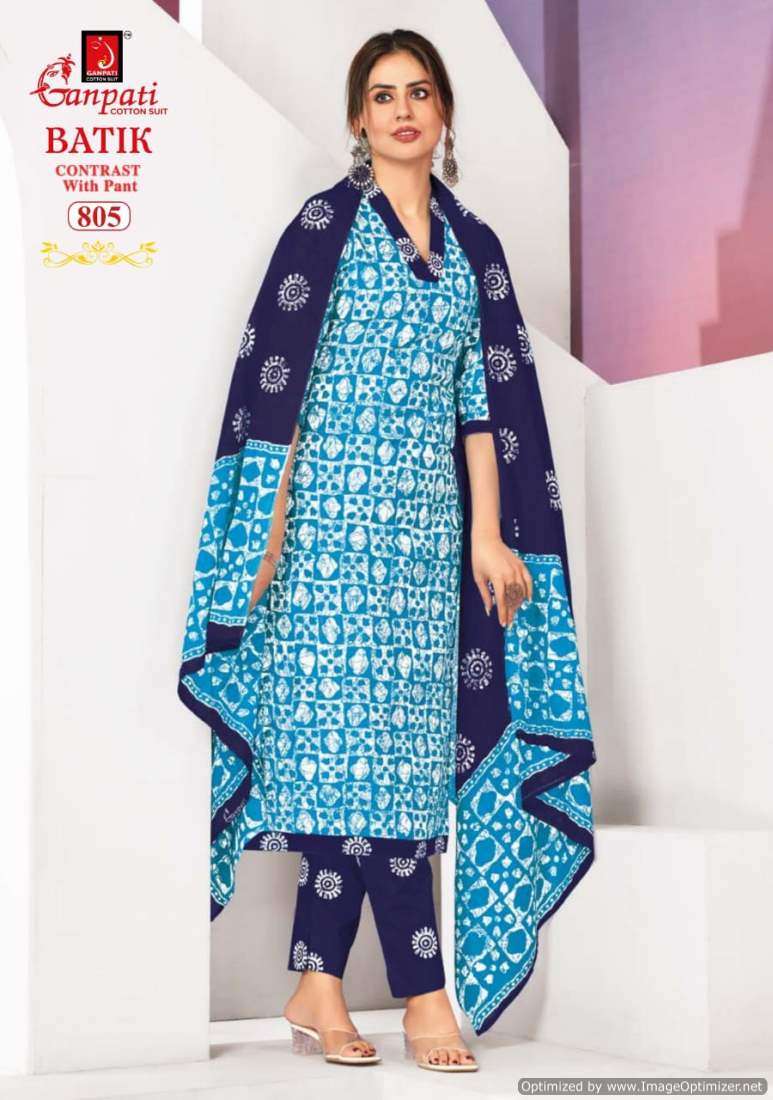 Ganpati Batik Vol-8 – Kurti Pant With Dupatta Wholesale Catalog