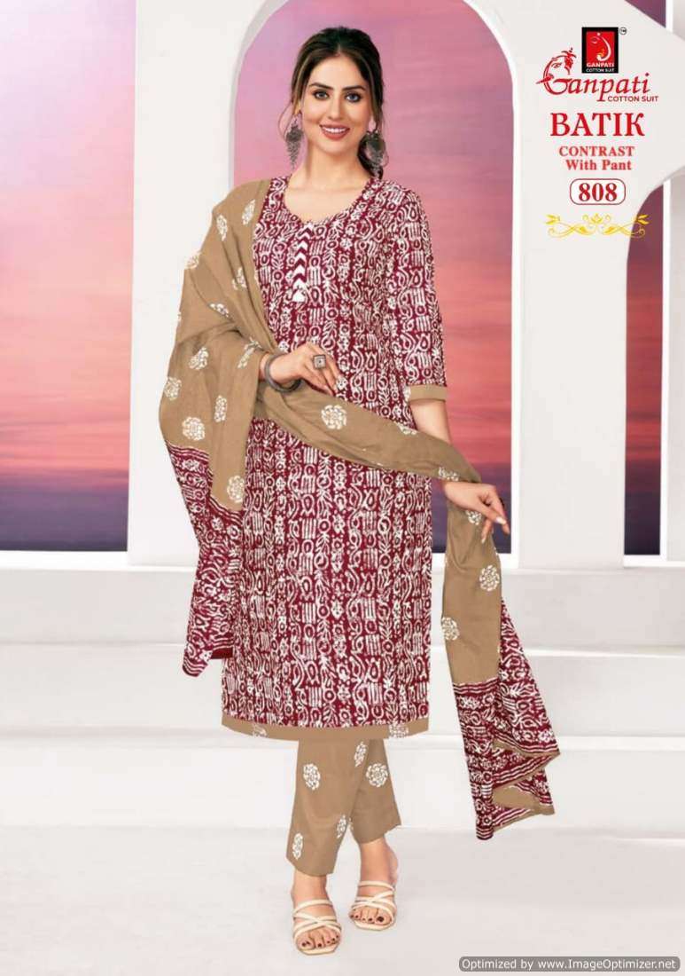 Ganpati Batik Vol-8 – Kurti Pant With Dupatta Wholesale Catalog