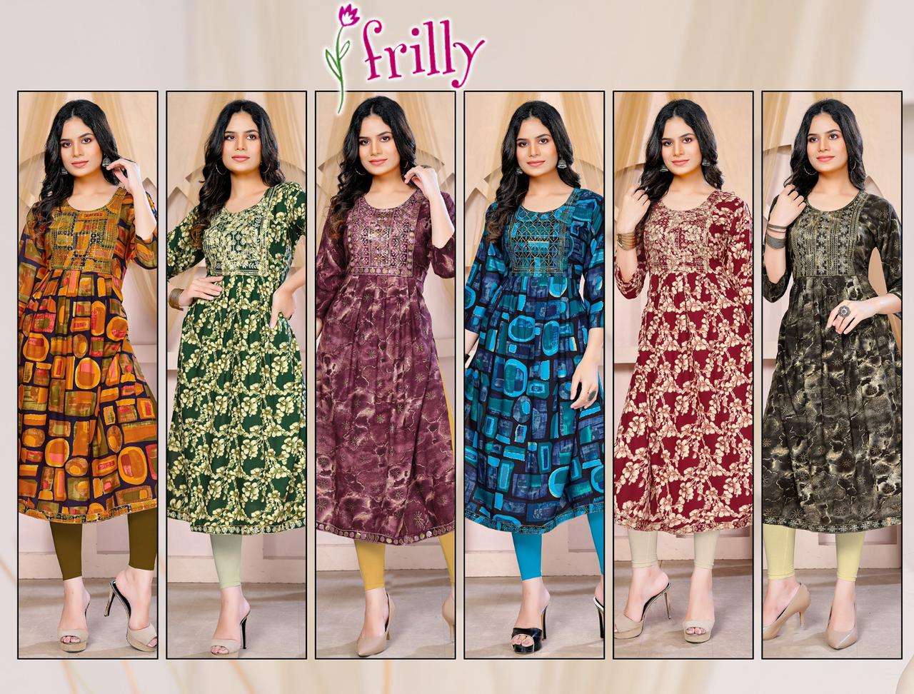 Golden Frilly Vol.1 Kurti Wholesale catalog