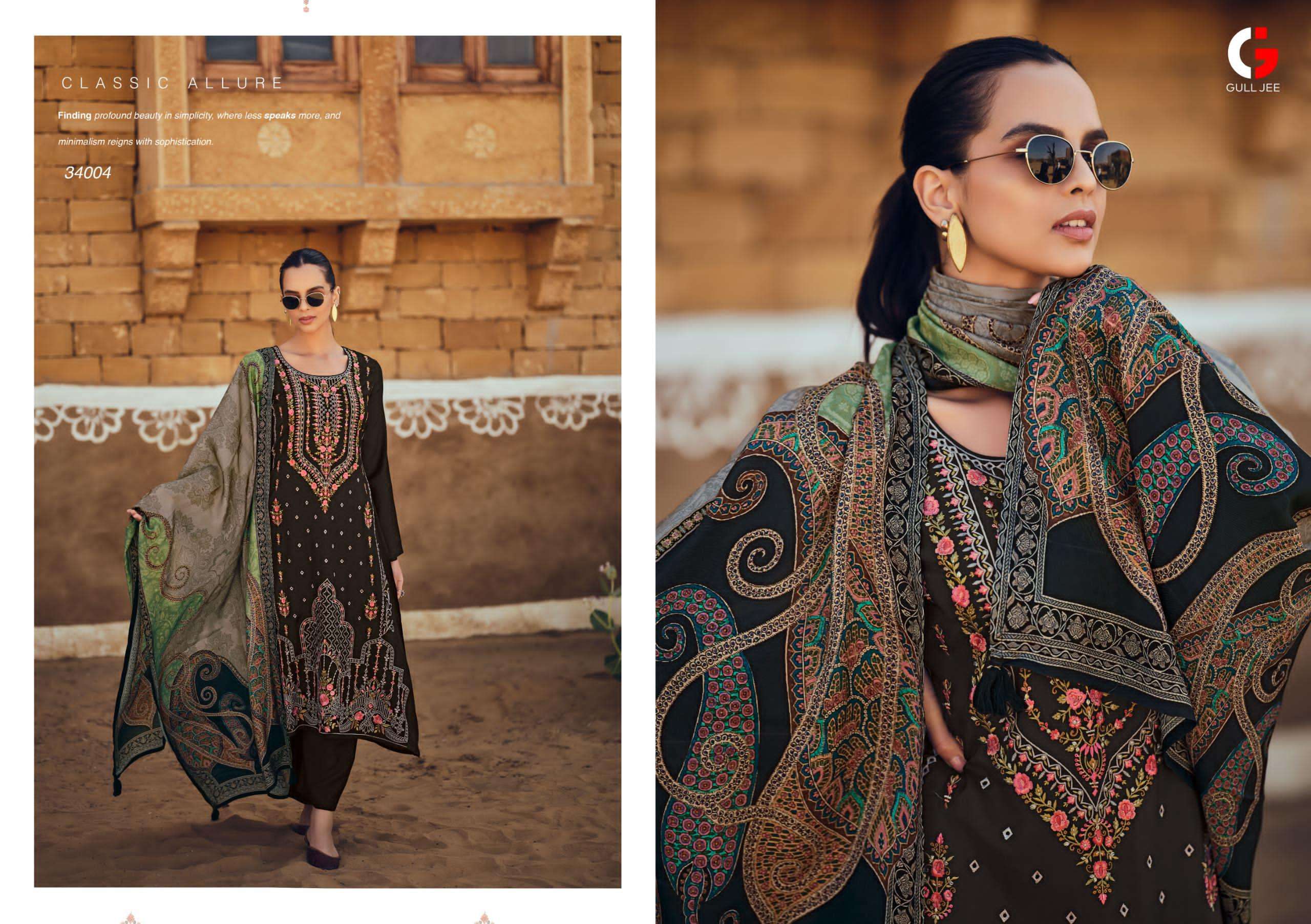 Gull Jee Ekans Masleen Silk Embroidery Salwar Suits Wholesale catalog