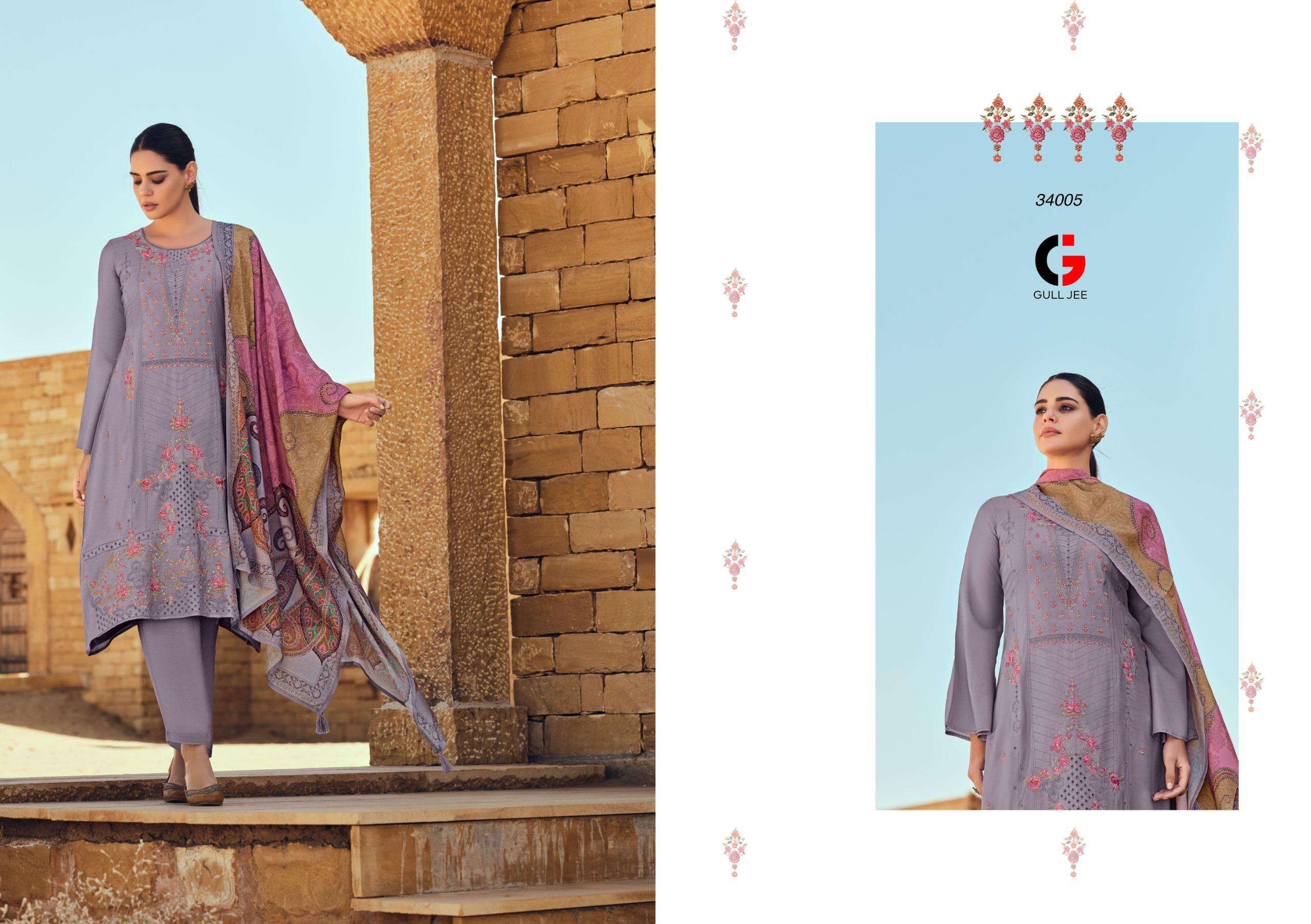 Gull Jee Ekans Masleen Silk Embroidery Salwar Suits Wholesale catalog