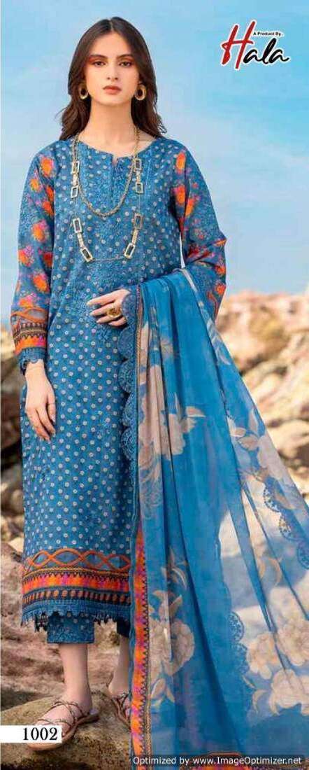 Hala Zafira Vol 1 Heavy Lawn Cotton Dress Material Wholesale catalog