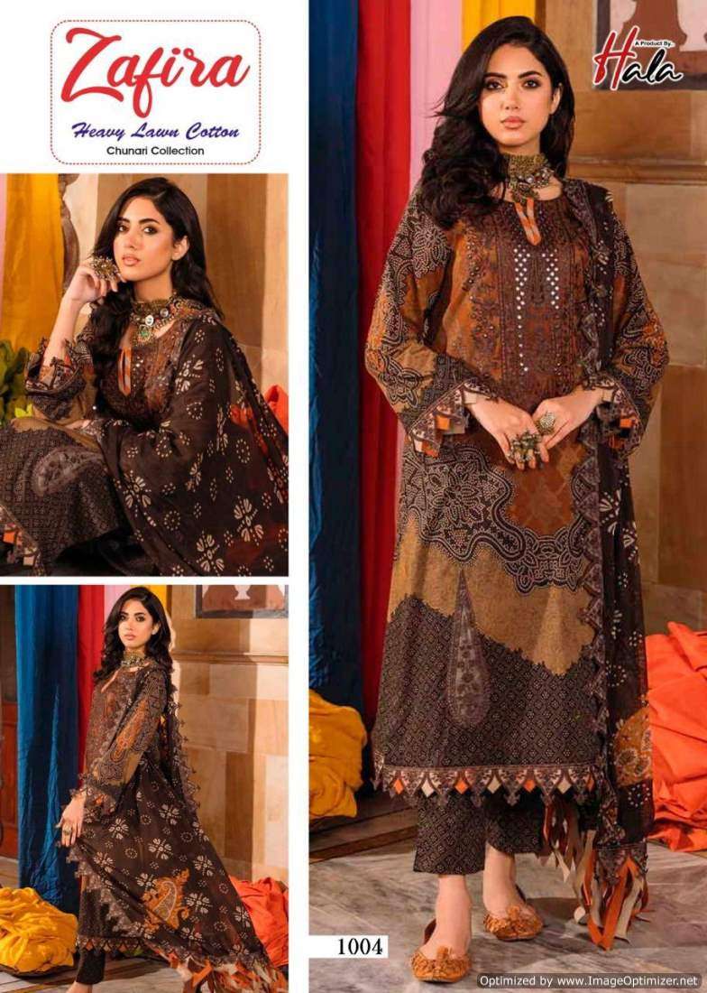 Hala Zafira Vol 1 Heavy Lawn Cotton Dress Material Wholesale catalog