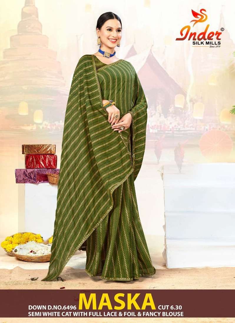 INDER SILK MILLS MASKA 6496 Saree Wholesale catalog